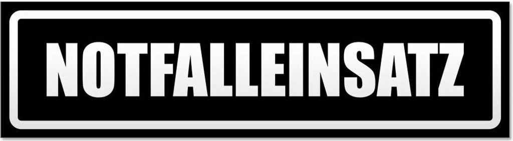 Kiwistar Notfalleinsatz invertiert Magnetschild Schild magnetisch - 30cm Schwarz - Magnetfolie für Auto PKW Kfz