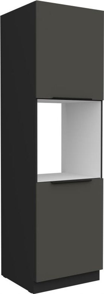 Küchenschrank für Einbaubackofen LUNARA – Breite 60 cm, Graphit/Schwarz
