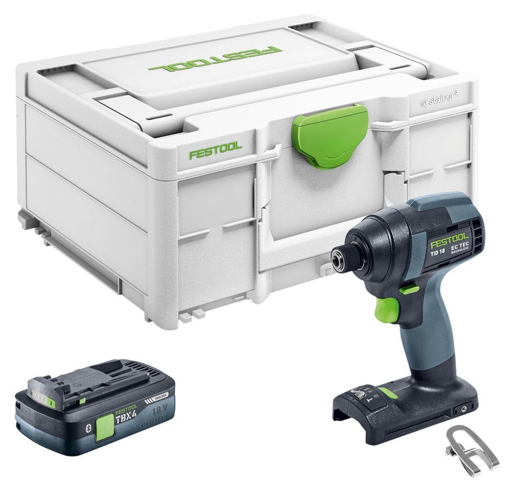 Festool TID 18-Basic Akku Schlagschrauber 18 V 180 Nm 1/4" Brushless + 1x Akku 4,0 Ah - ohne Ladegerät