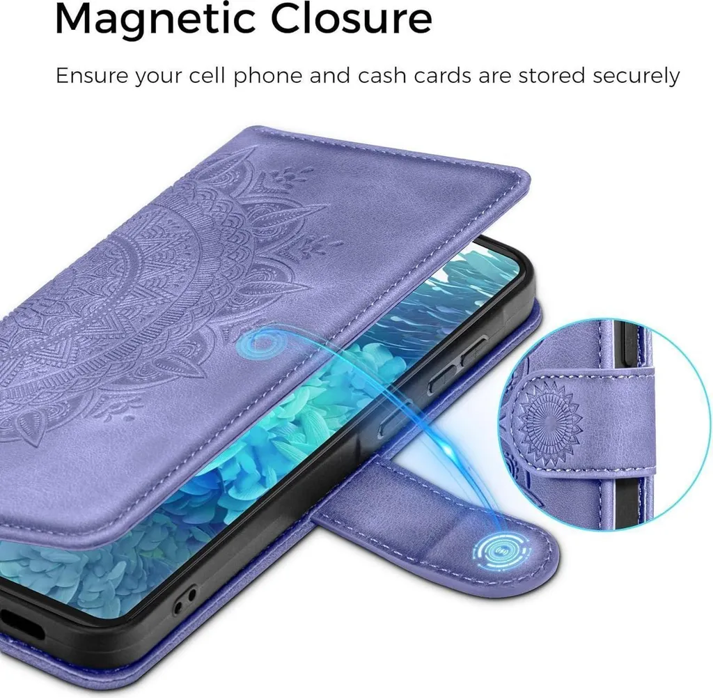 Custodia Portafoglio Samsung S20 FE Viola Pelle - Cover con Supporto - 4