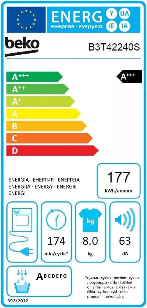 Beko B3T42240S 8kg Wärmepumpentrockner EcoGentle AquaWave Produktbild 13