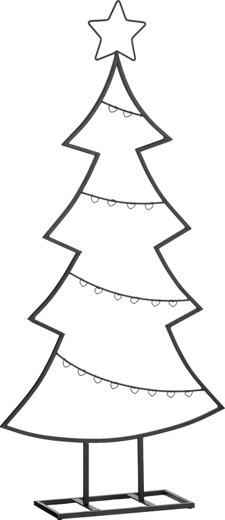 Décoration Sapin de Noël Moderne en Acier Noir - Hauteur 105 cm