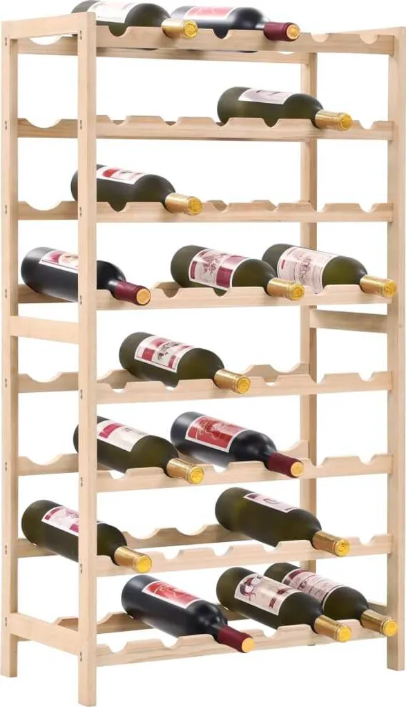 Casier à vin robuste en cèdre 102 cm, rangement stable et durable