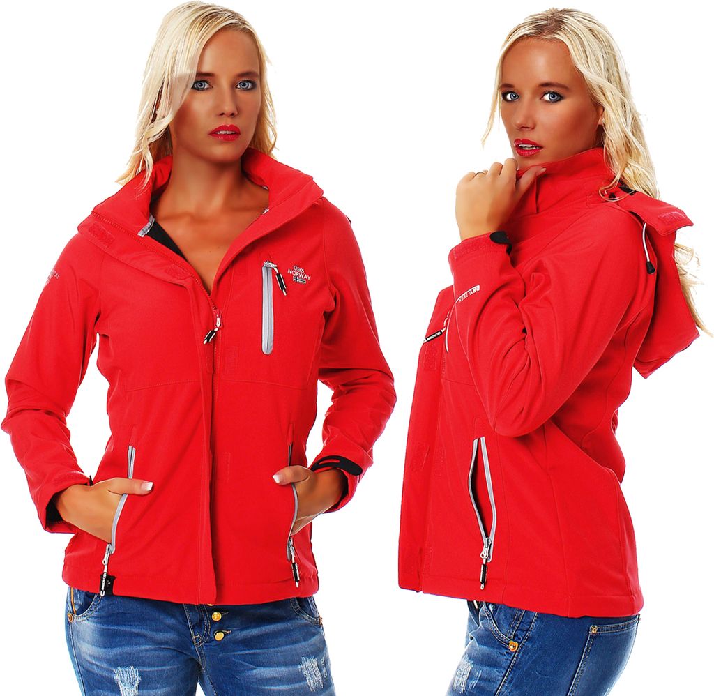 Geographical Norway Damen Tchika Softshell Funktions Outdoor Regen Jacke , coral, Größe L