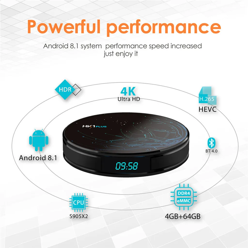 HK1 PLUS Android 16 Go TV Box WiFi UK Plug - Streaming 4K Fluido - 3