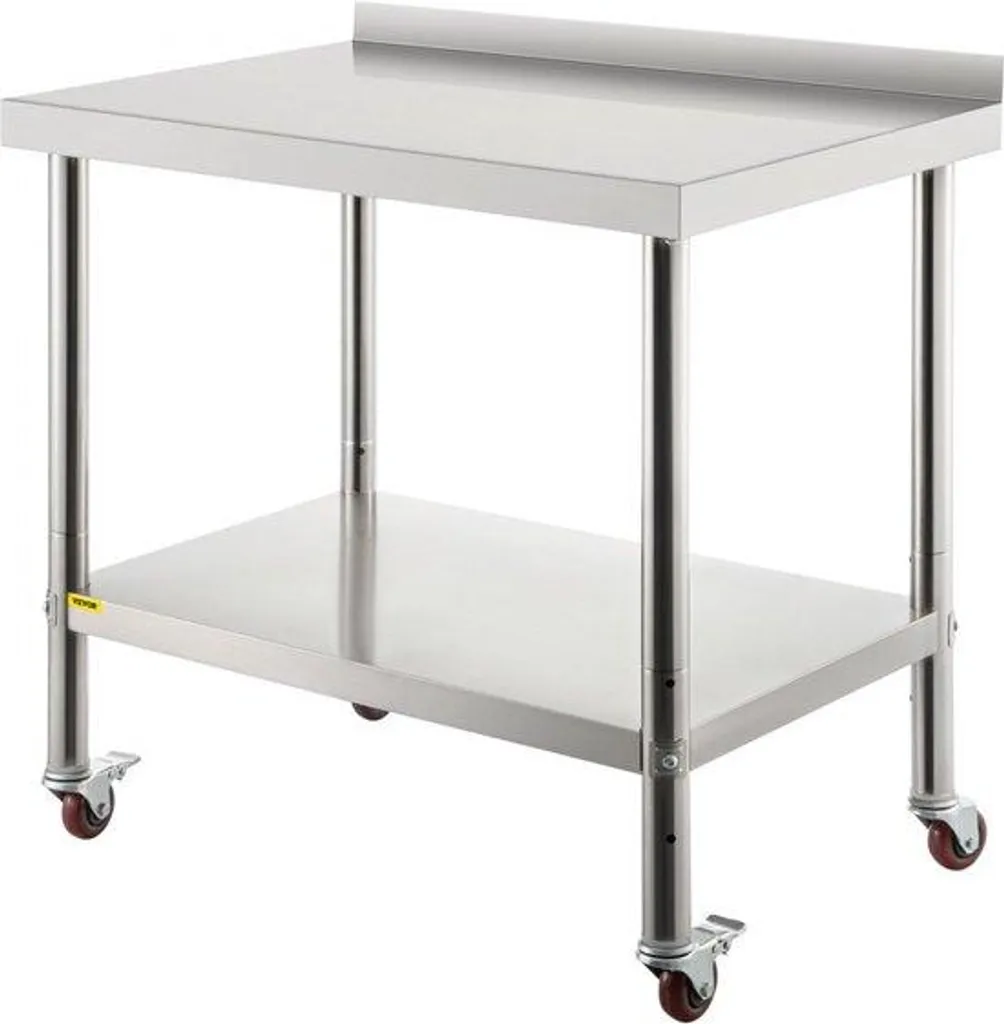 Table de cuisine en inox 36 pouces idéale pour préparation et repas