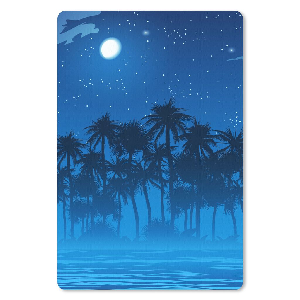MuchoWow Mauspad Mousepad Sternenhimmel - Palme - Meer 18x27 cm - Mousepads - Maus Mat - Pad - Mausunterlage