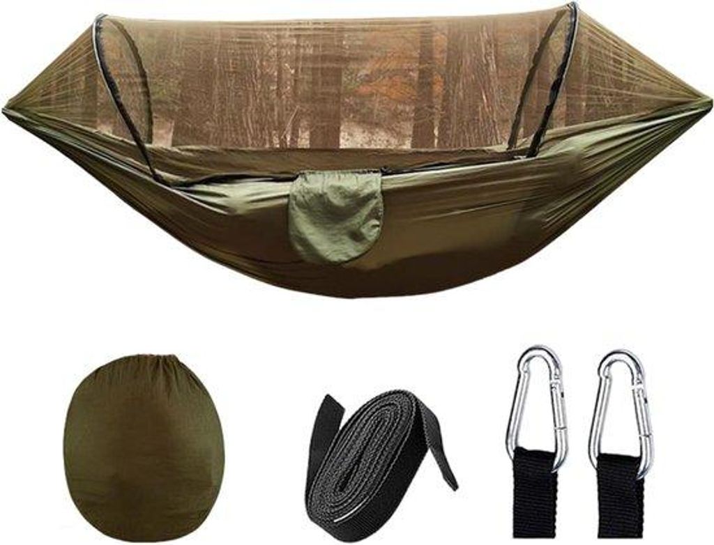 Reise-Portable Camping-Außenhammock mit Moskitonetz - 200 kg Tragfähigkeit - atmungsaktives schnelles Trocknendes Nylon - enthält Aufhängestang...