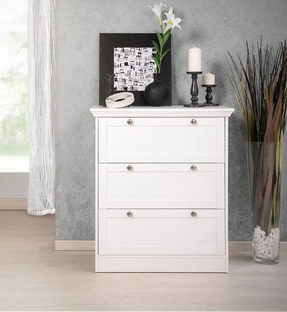 Commode blanche Intertrade S 001597 - Rangement bois robuste et épuré