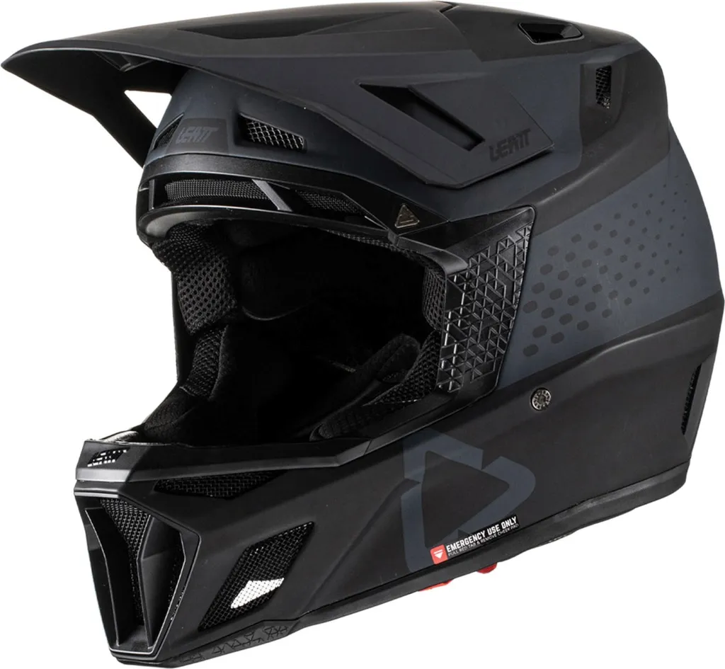Casque de Descente VTT Leatt Gravity 8.0 Composite Noir avec Visière 360
