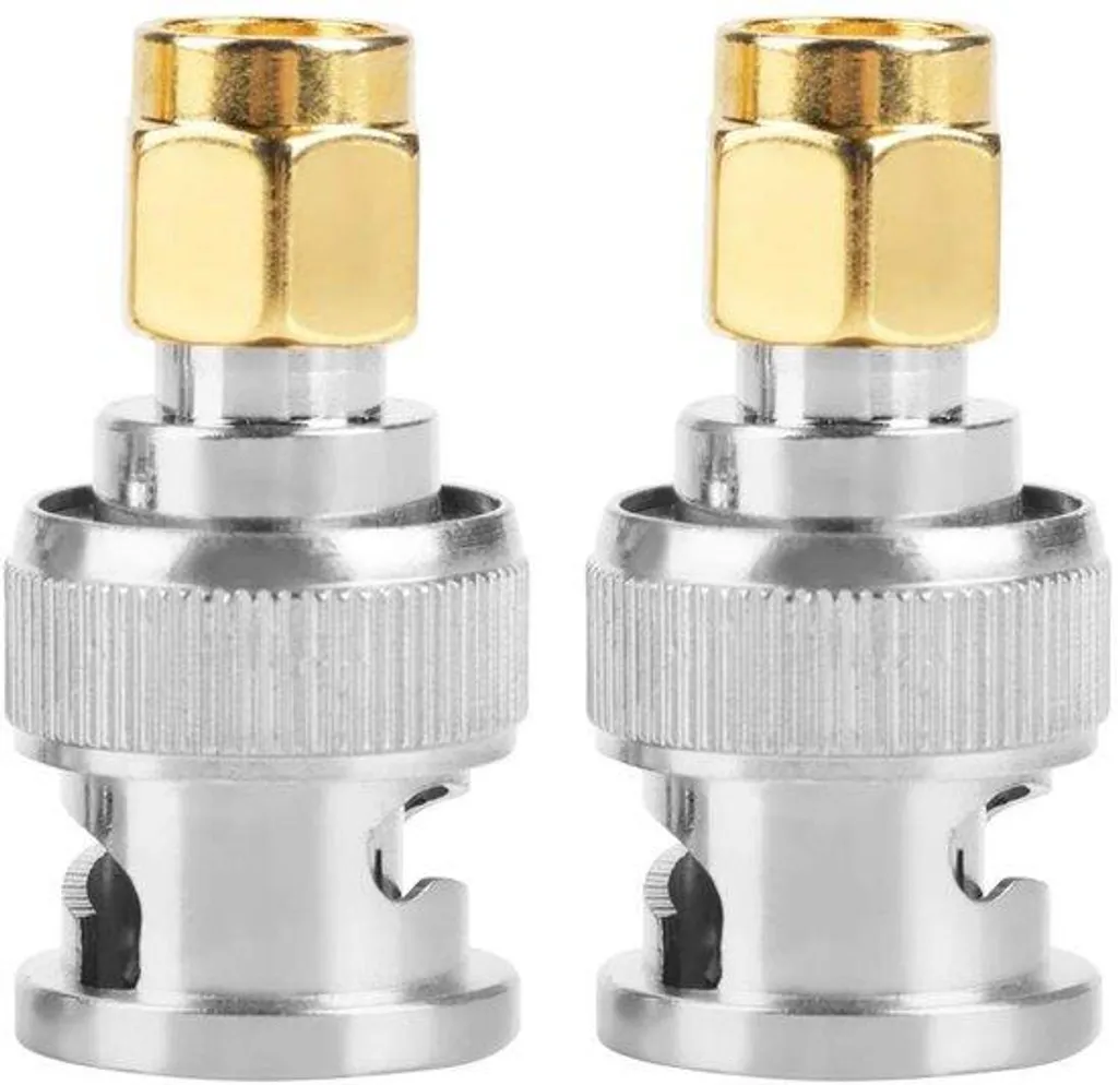 Connecteur Coaxial RF BNC Mâle vers SMA Femelle en Or - Set de 2 Pièces