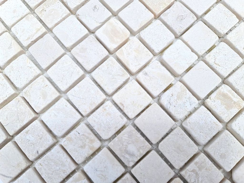 Handmuster Mosaikfliese Marmor Mosaik THUMBNAIL weiß Fliesenspiegel Küche Duschboden MOS40-T23W_m