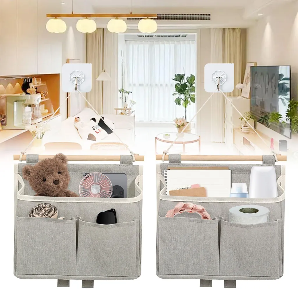 Pochette de Rangement Murale pour Salle de Bain et Cuisine en Lin