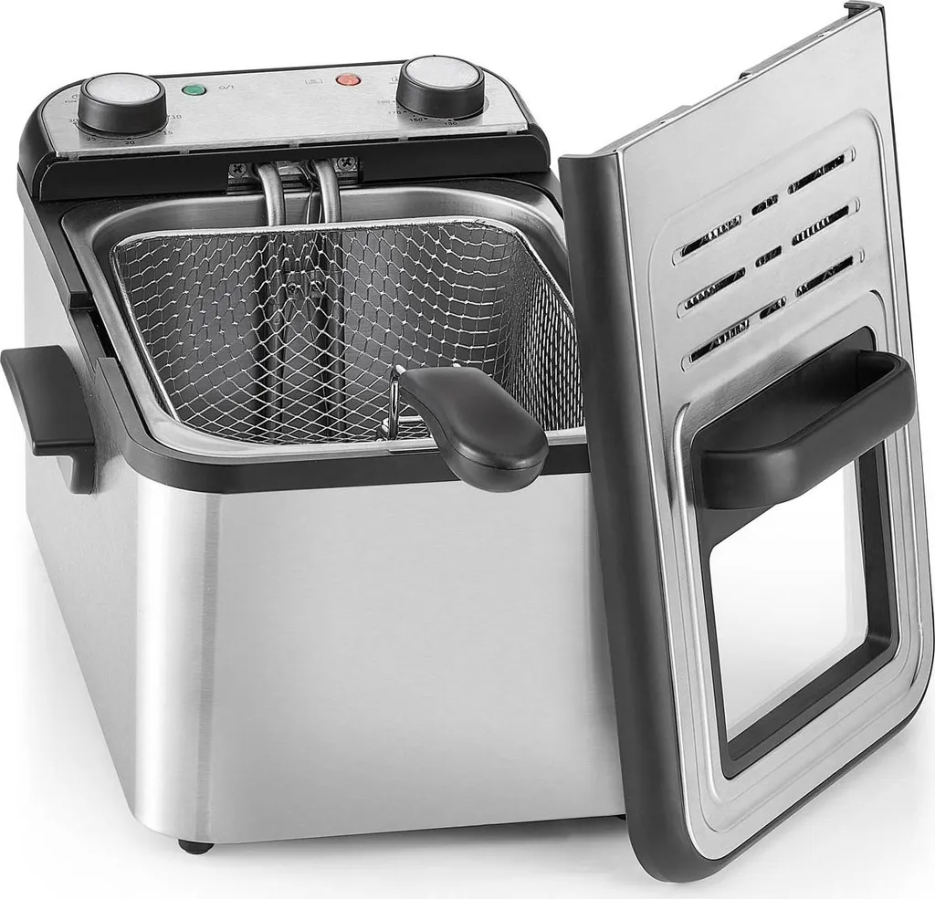 Friteuse 4L pour famille Kitchenchef Inox 3000W, repas rapides et pro