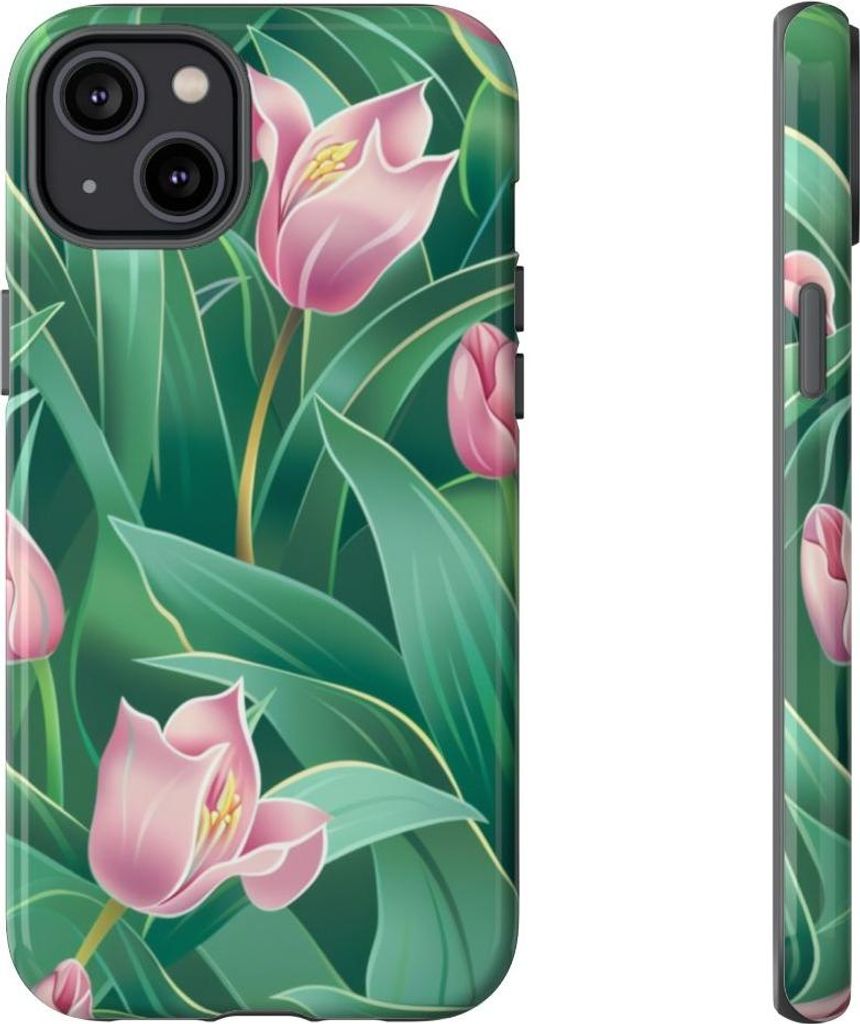Glänzendes Tulpenblüten-Design – Hülle Kompatibel mit iPhone 14 Plus