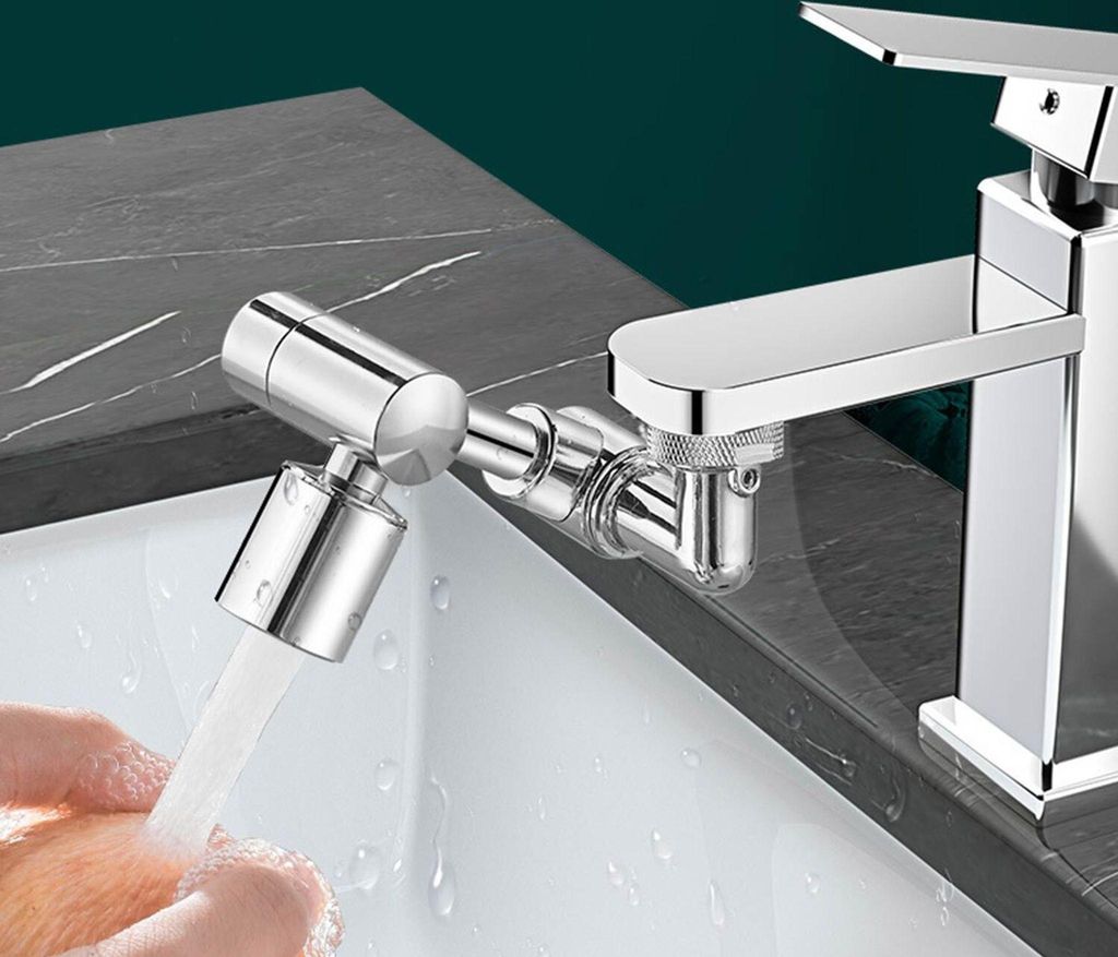 1440 ? drehbarer Wasserhahn-Extender Roboterarm-Wasserhahn-Belüfter mit Innen- / Außengewinde-Waschtischarmatur-Befestigung