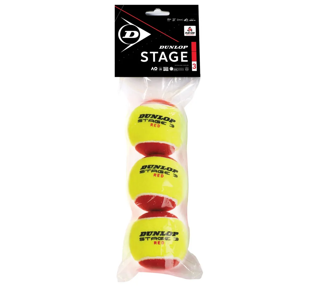 Dunlop Stage 3 balle de tennis basse pression rebond lent lot de 3