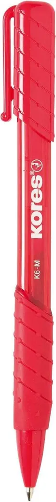 Stylo bille rouge rétractable Kores K-PEN K6 écriture fluide M