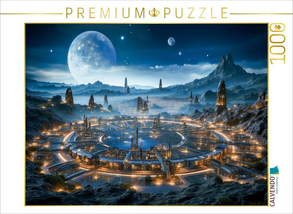 CALVENDO Puzzle Harmonische Zukunft zwischen den Sternen | 1000 Teile Lege-Größe 64x48cm Foto-Puzzle für glückliche Stunden