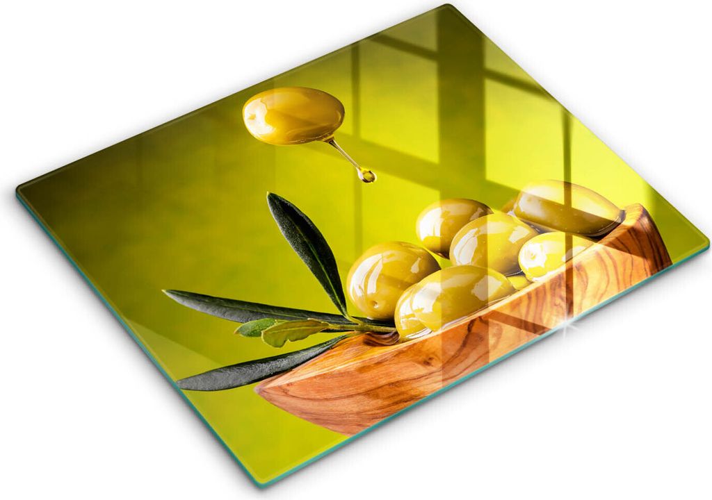 Abdeckung Glas - Küchenabdeckung - 40x52 cm - Abdeckplatte - Leckere Oliven