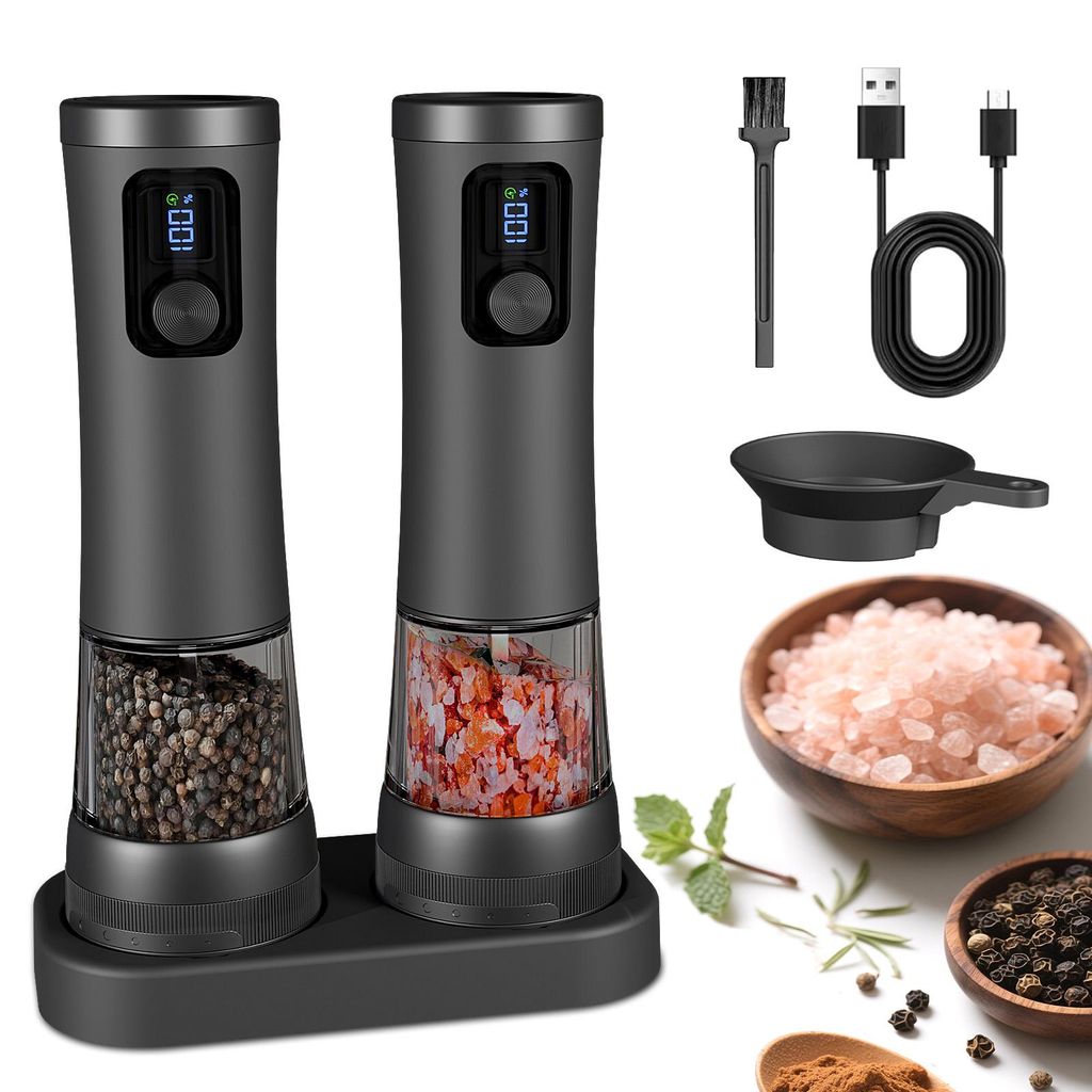 Salz und Pfeffermühle Elektrisch 2er Set, 100ML Große Produktbild 