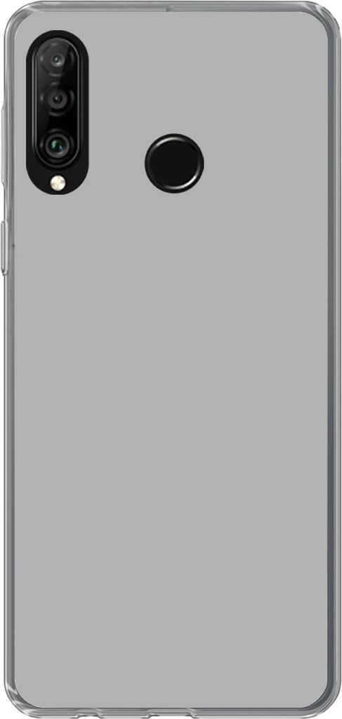 MuchoWow Handyhülle Schutzhülle Hülle für Telefoonhoesje Huawei P30 Lite Grau - Unifarbener Druck Silikon Softcase Handy Hülle - Handyhülle