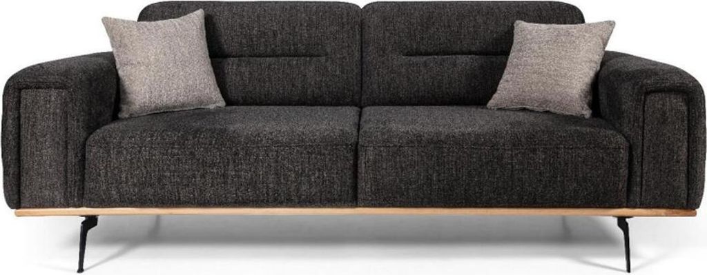Stoffsofa Design Dreisitzer Grau Sofa 3 Sitzer Polstersofa Couch JVmoebel