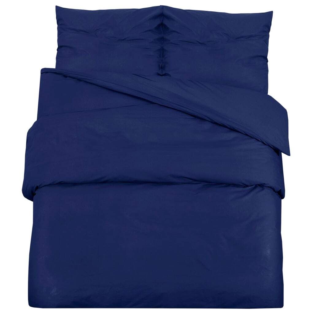 vidaXL Set di biancheria da letto blu navy 140x200 cm Immagine del prodotto 
