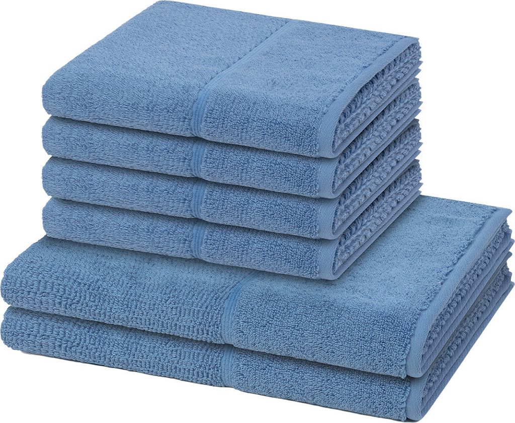 Möve for frottana Pearl 4 X Handtuch 2 X Duschtuch im Set Moderner Mix aus Walk- und Zwirnfrottier, Hohe Flauschigkeit und sanfter Massageeffekt, ...