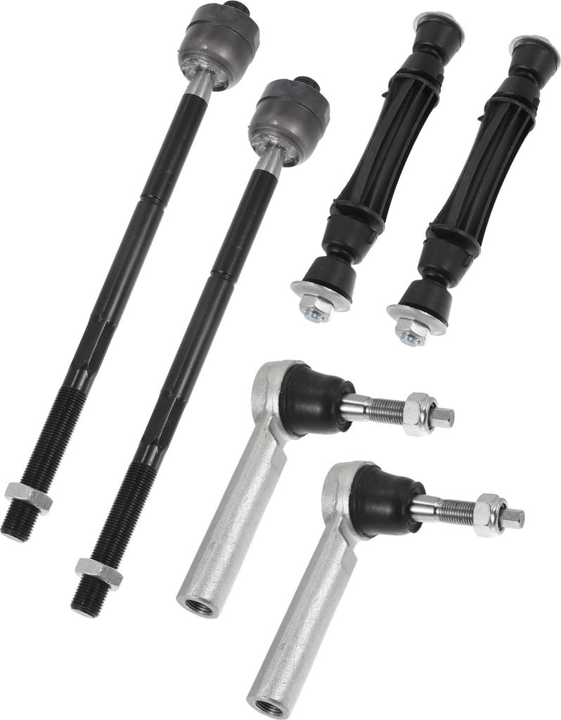 6-teiliges Vorderachsaufhängungs-Set, innere und äußere Spurstangenköpfe, vorderer Stabilisator-Verbindungsstab für Chevrolet Silverado 1500 S...