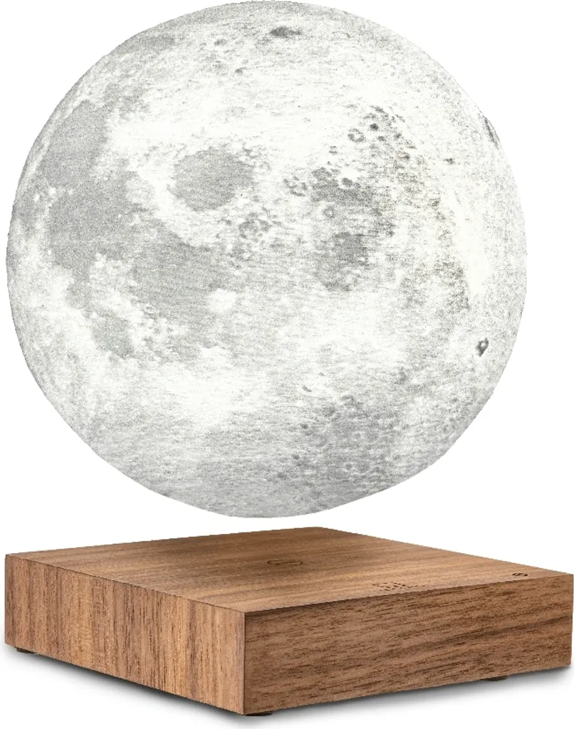 Lampe Moon Gingko en Noyer : Lampe à Lévitation Design et Bois Naturel