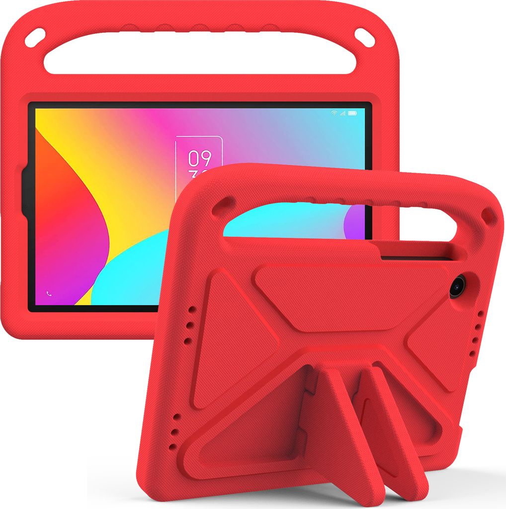 Hülle für TCL Tab 8 LE 8,0 Zoll, Leichte Stoßfeste Eva Kinder Schutzhülle mit Griff und Faltbarem Ständer Rot