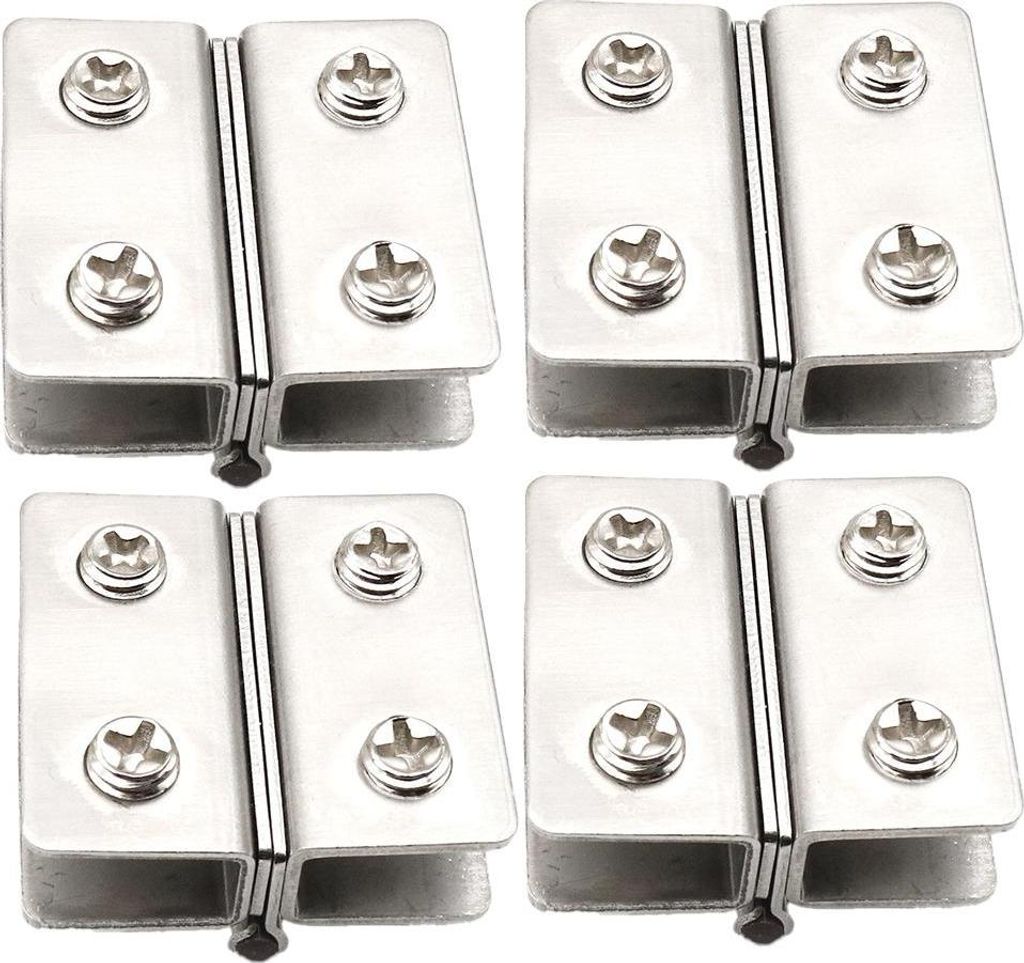 Scharniere aus Edelstahl für Glastüren, bohrfreie Glastürscharniere, Scharniere für Weinschränke, Türklemmen für Glasfenster