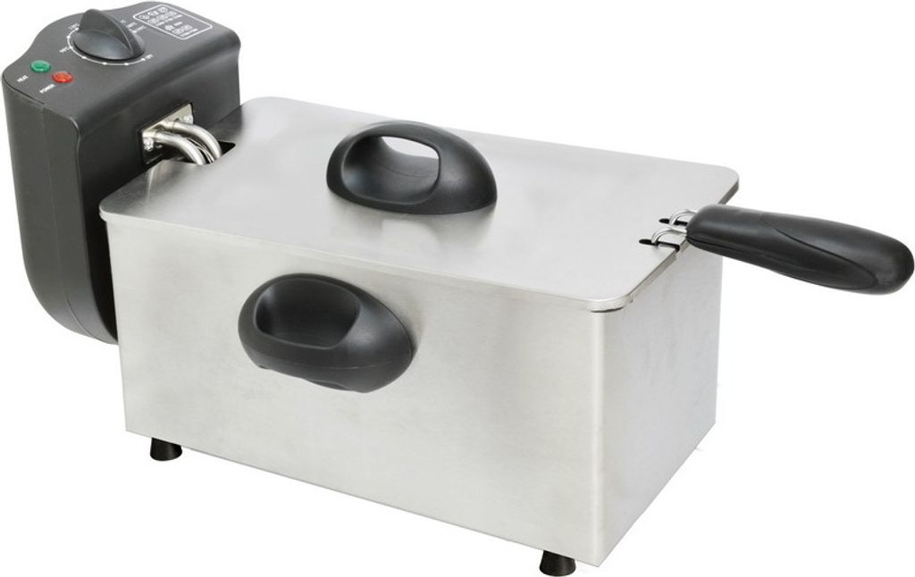 DESKI 3 Liter 2000 Watt Edelstahl Kaltzonen-Fritteuse Produktbild 