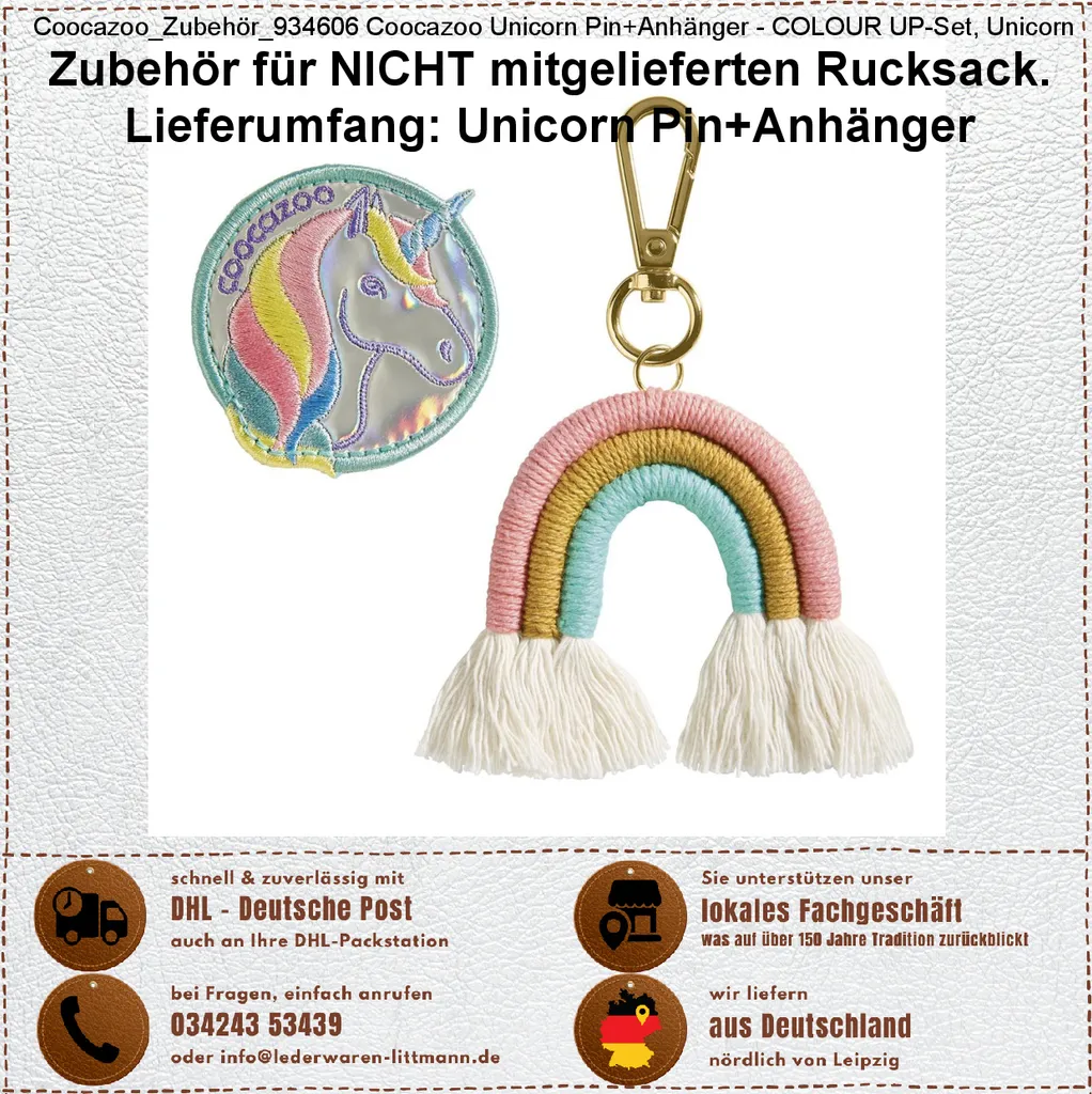 Accessori Zaino coocazoo Unicorn Colour Up | Set Ciondolo e Patch - 6