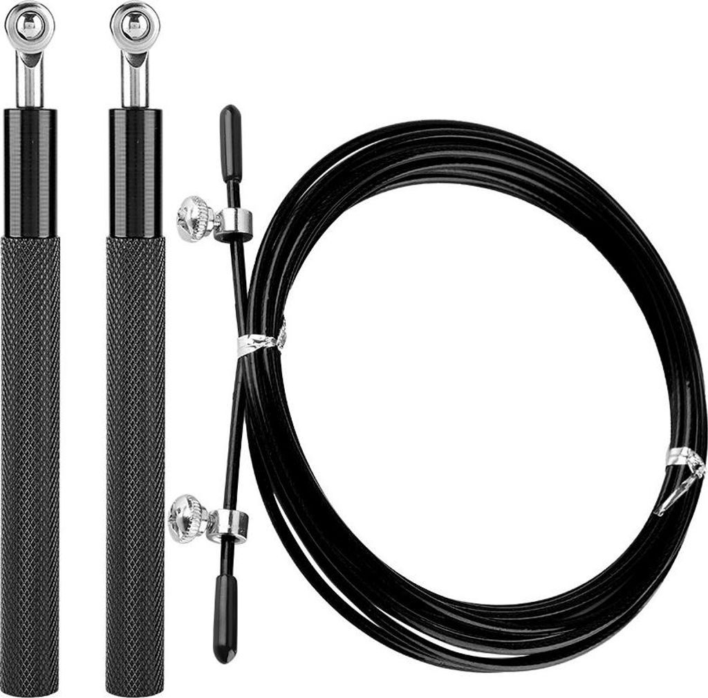 Aluminiumlegierungsgriff-Geschwindigkeitssprung-Springseil-Sporttrainingsgerät (schwarz)