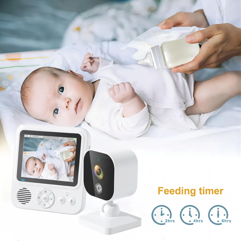 INF Moniteur Vidéo Bébé 2,4G avec Audio Bidirectionnel et Vision Nocturne