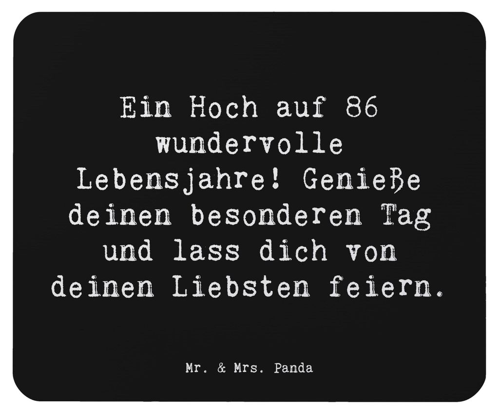 Mr. & Mrs. Panda Mousepad Spruch 86. Geburtstag - Schwarz - Geschenk, Lebensreise, pc, mauspad laptop, mausteppich, Happy Birthday, Jubiläum, Mous...
