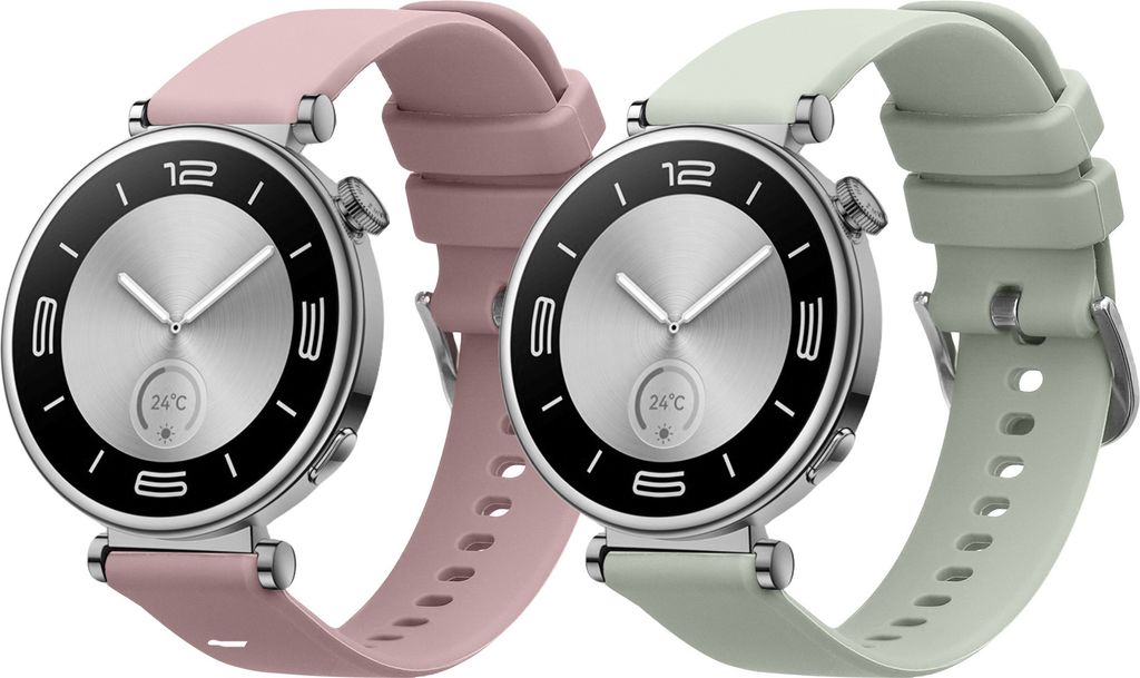 kwmobile 2x Sportarmband kompatibel mit Huawei Watch GT5 41mm / GT5 Pro 42mm / Watch GT4 41mm Armband - Fitnesstracker Band Set aus TPU Silikon