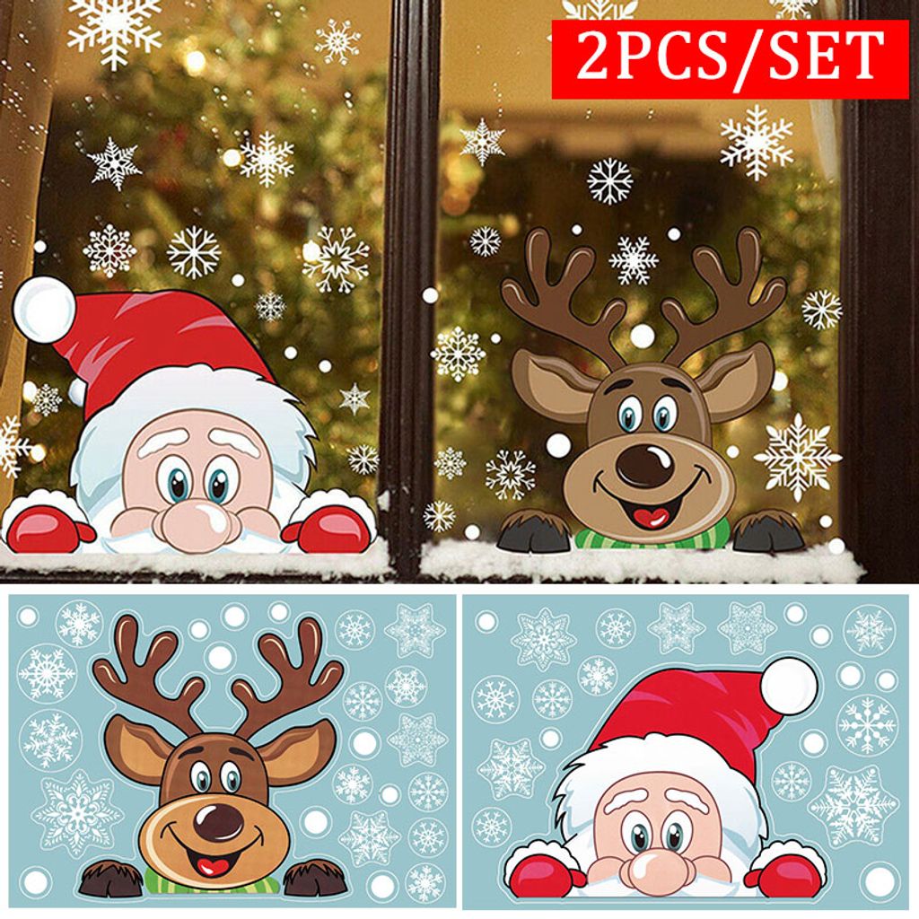 Weihnachts Fenster Deko Bilder Christmas Sticker Weihnachtsaufkleber Dekoration 