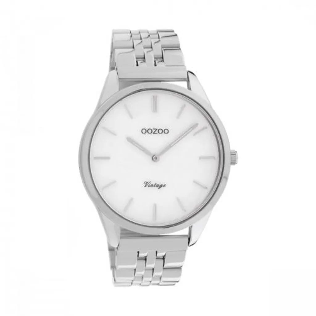 Montre Oozoo Vintage Argent : Un Style Intemporel et Confortable en 38mm