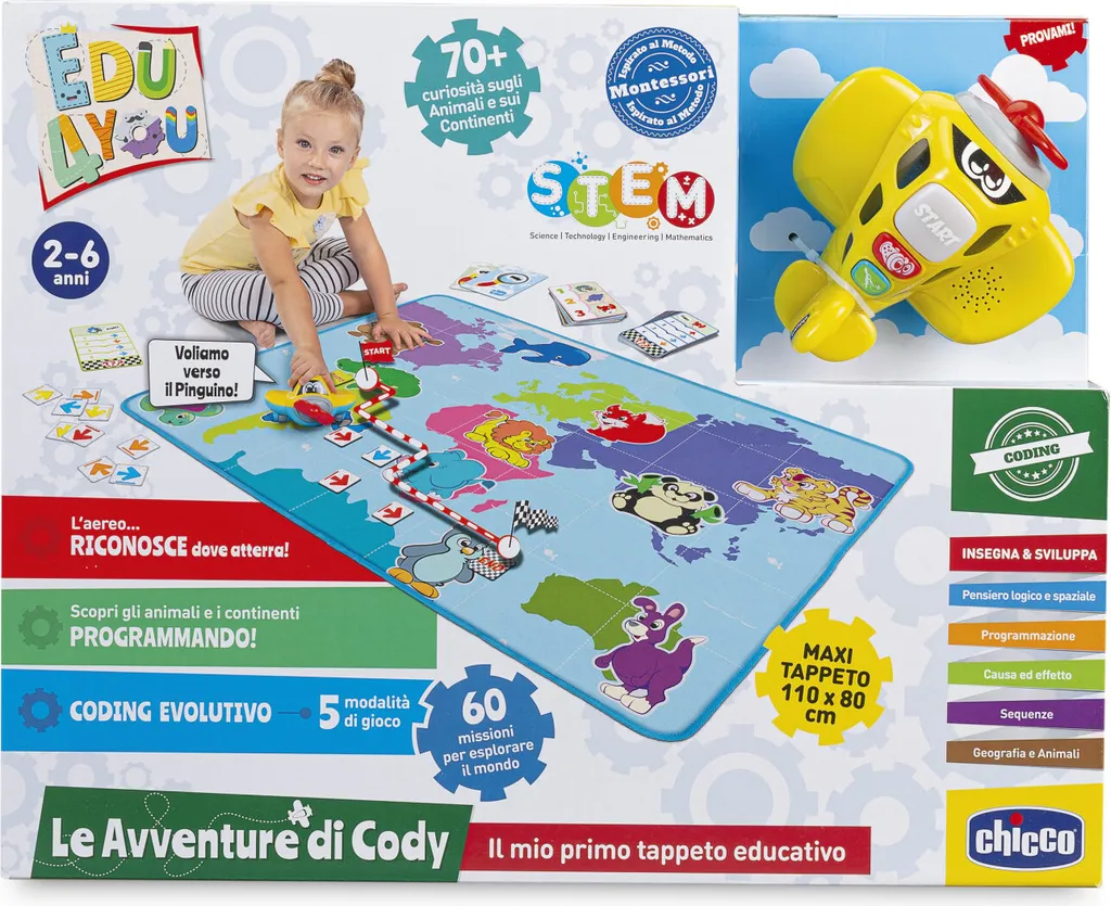 Table d'Éveil Chicco pour Apprendre les Couleurs et Chiffres Bébé