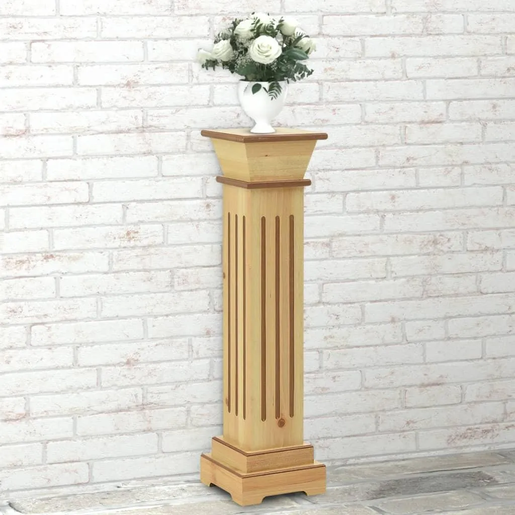 Sellette à fleurs en bois clair forme colonne haute 17x17x66 cm