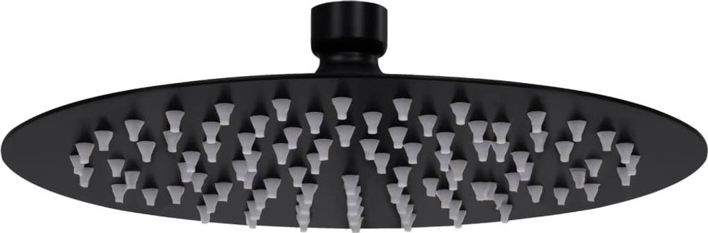 Regenbrause Edelstahl 20 cm Rund Schwarz