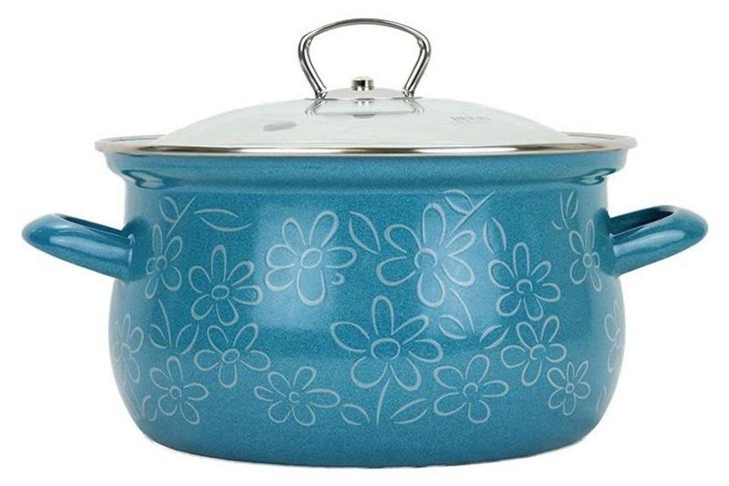 Belis Pot en émail avec couvercle en verre FLOWER 16 Image du produit 