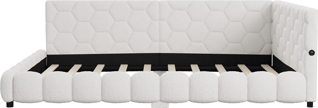 Čalouněná postel 140x200cm s USB/typem C, manželská postel Obrázek produktu 