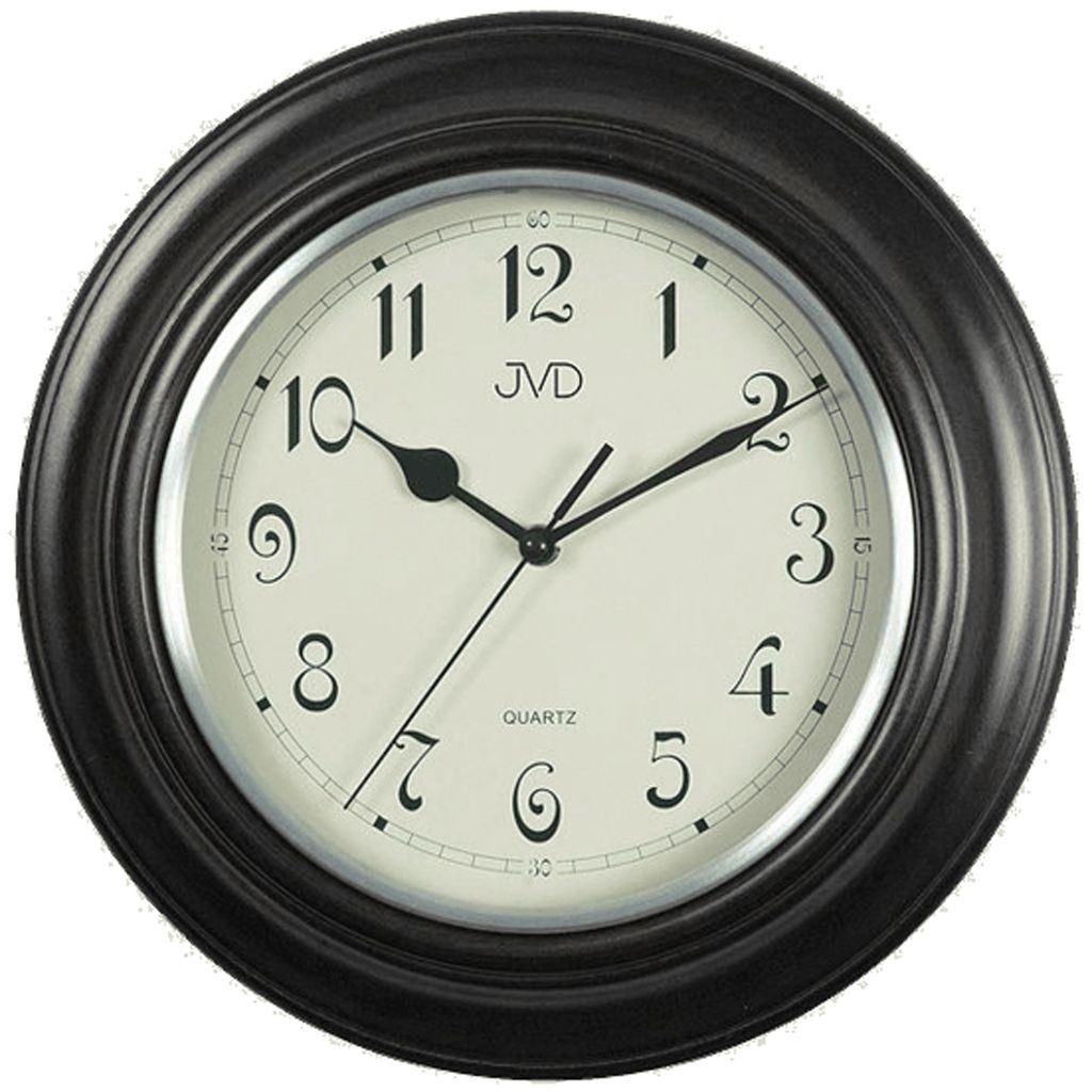 JVD N27043/C Wanduhr Quarz analog rund schwarz