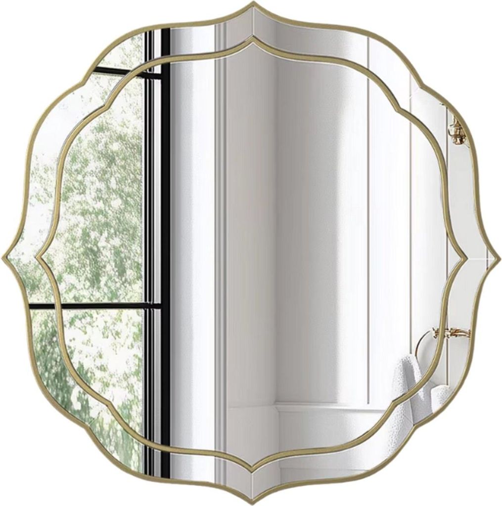 Venezianischer Wandspiegel – Großer r Spiegel – Goldener Rand & Facettiertes Weißglas – Modernes Design – Für Schlafzimmer & Flur – 80...