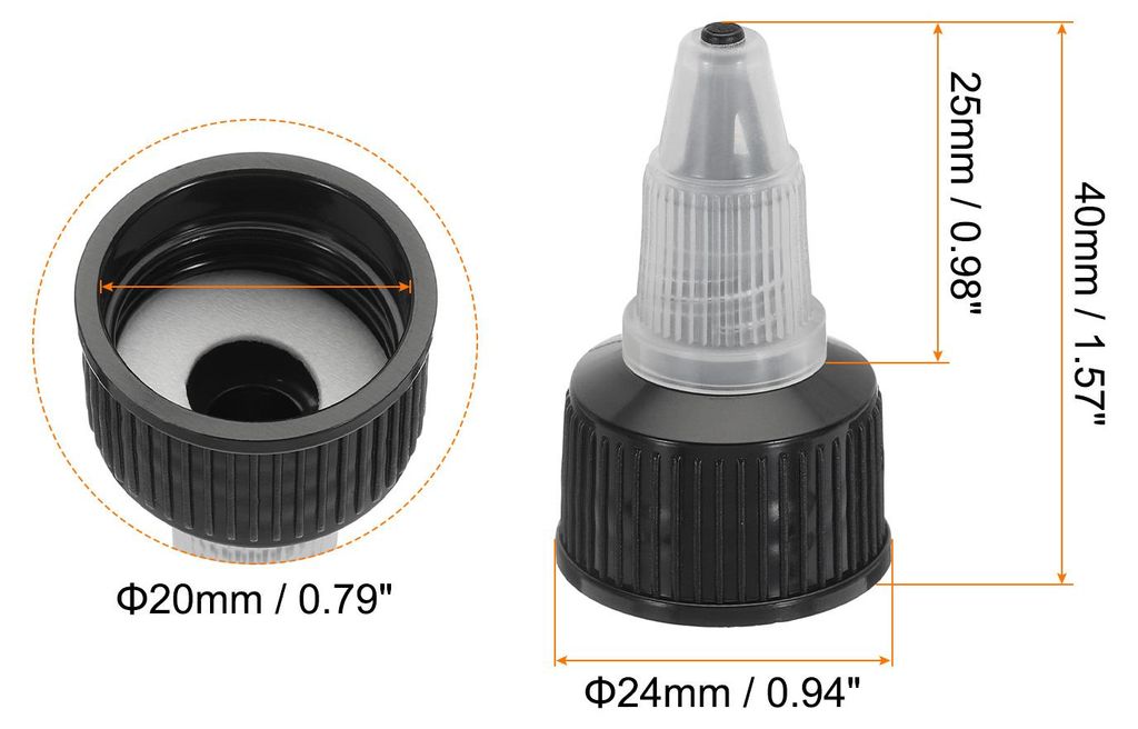 25 Stš¹ck Dosierspitze fš¹r Quetschflasche, ?:20mm Deckel fš¹r Squeeze Flasche, Twist Bottle Caps, Ersatzkappen fš¹r Spritzflaschen,Dosierf...