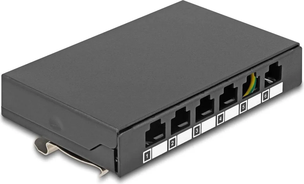 Box Delock 6 Posti Keystone Nero: Supporto Desktop e Parete Professionale